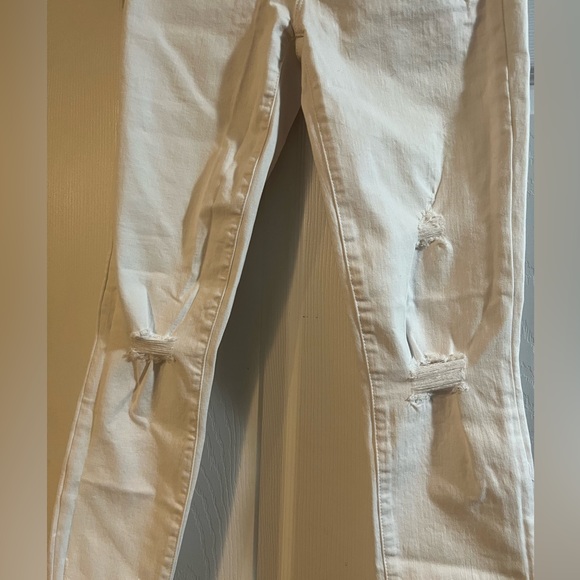 Mid Rise White Ripped Denim Jeans - Picture 4 of 7